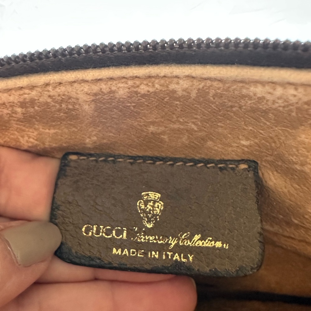 Gucci Beige Brown GG Canvas Crossbody with Green-Red clasp - Picture 6 of 9